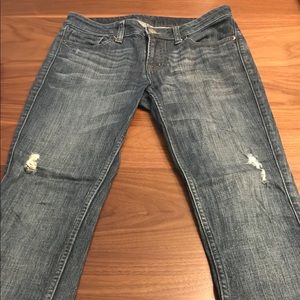 Uniqlo size 8 distressed skinny jeans.